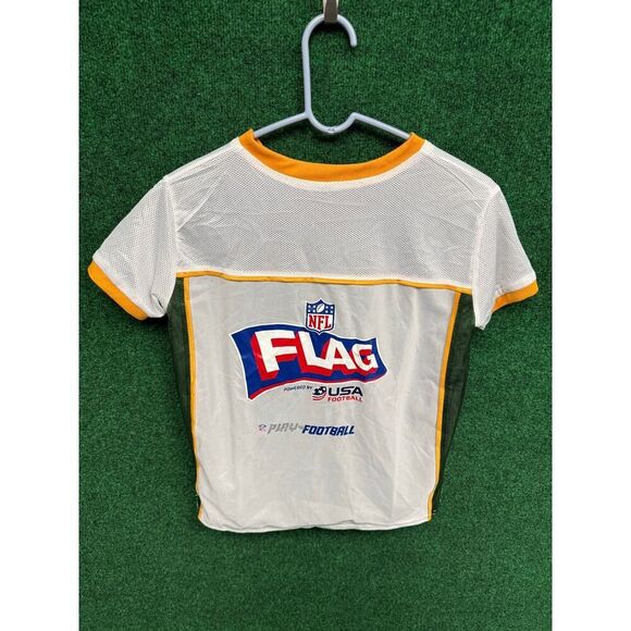 Youth Green Bay Packers NFL Reversible Green & White Flag Football Jersey Large - Picture 4 of 5